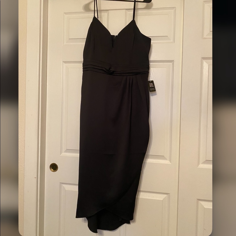 NWT Express satin black high low dress